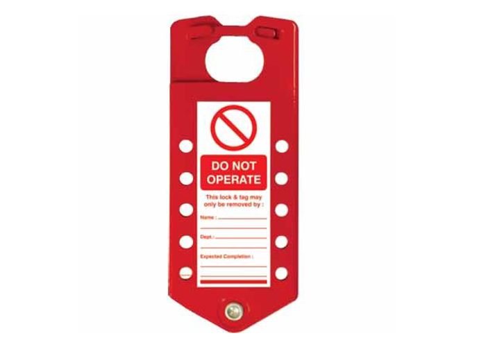 Lockout Hasps: PS-LOTO-HASP-TAGO10 Tago Hasp – Red 10 Hole