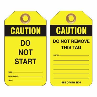 Lockout Tag Caution Do Not Start