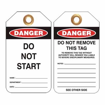 Lockout Tag Danger (safety)