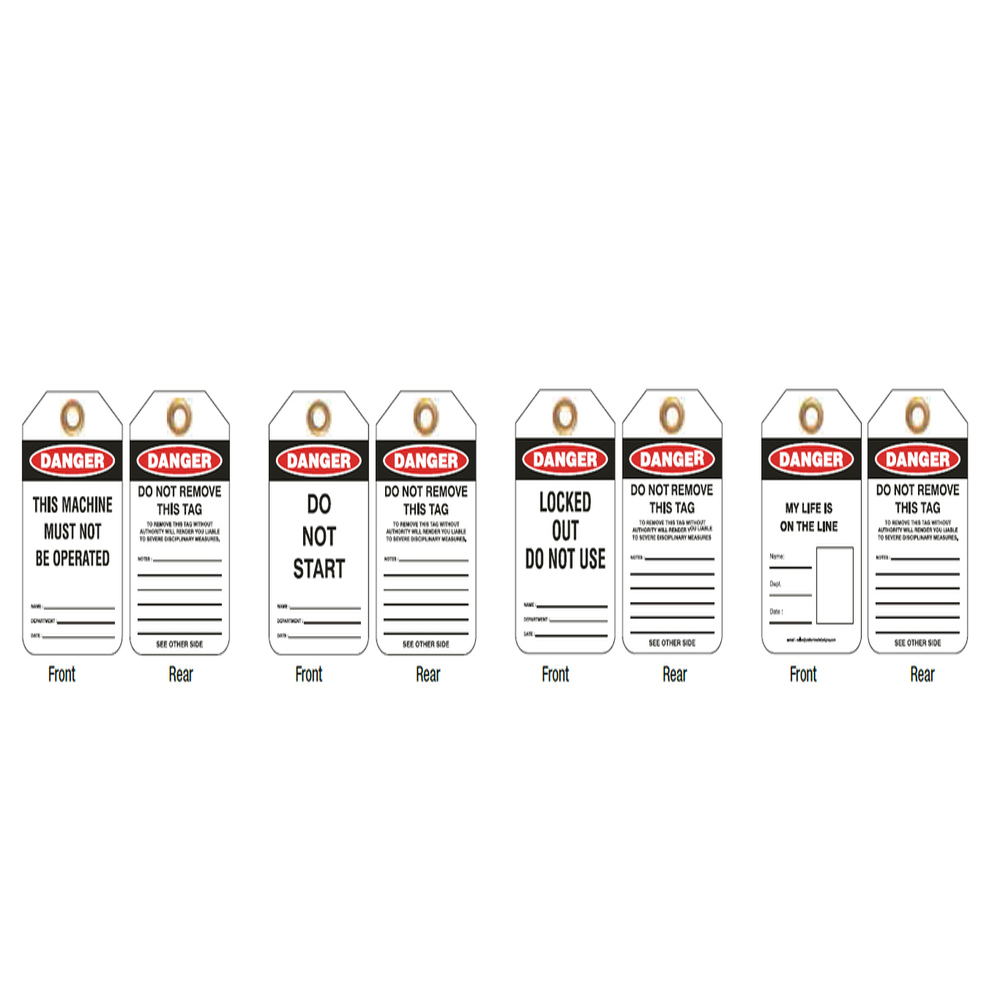 Danger Do Not Start – Lockout Tag Tear Proof Double Sided