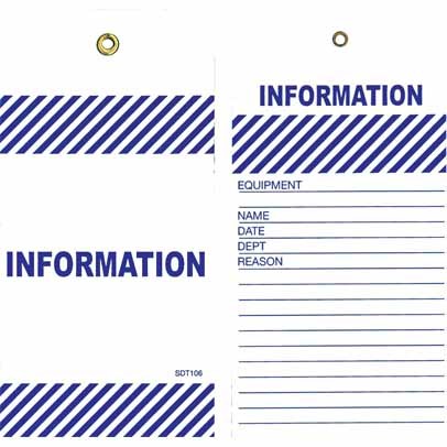 TDT106TP – Tag Double Side Lockout Tag Tear Proof Double Sided